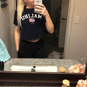 Navy “Malibu” crop top
